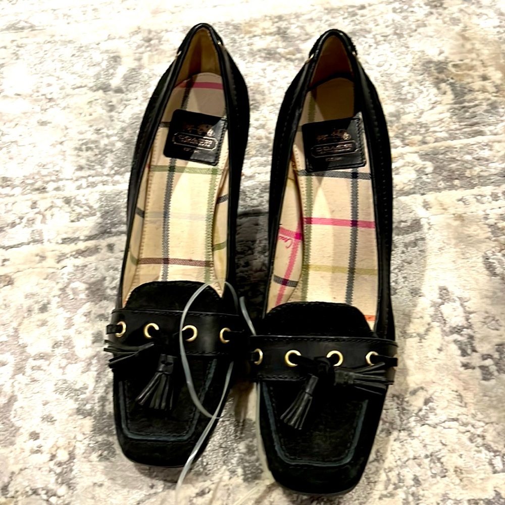 Coach suede heels sz 8.5!